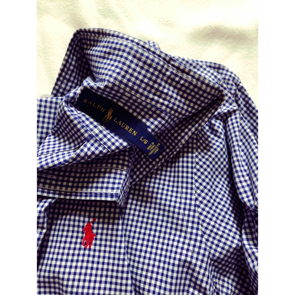 Ralph Lauren Blue Gingham w/ Red Pony Button Down